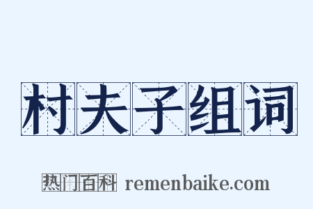 村夫子组词是什么意思的图片